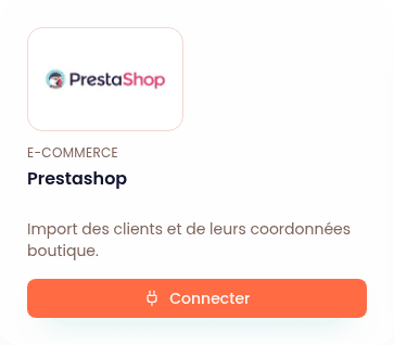 Connexion prestashop dans Flex CRM — données de démonstration
